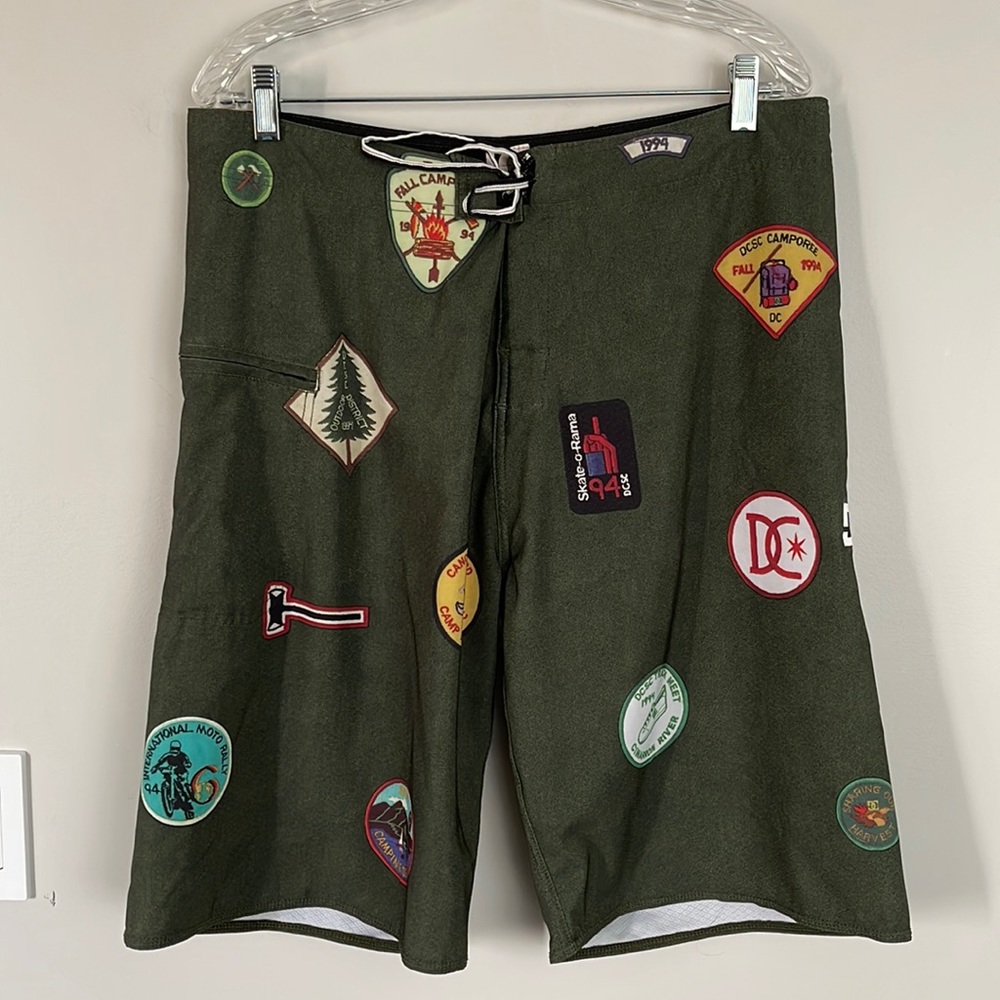 DC Skater Mens Park Patches Print Mens Swim/Board Short 32